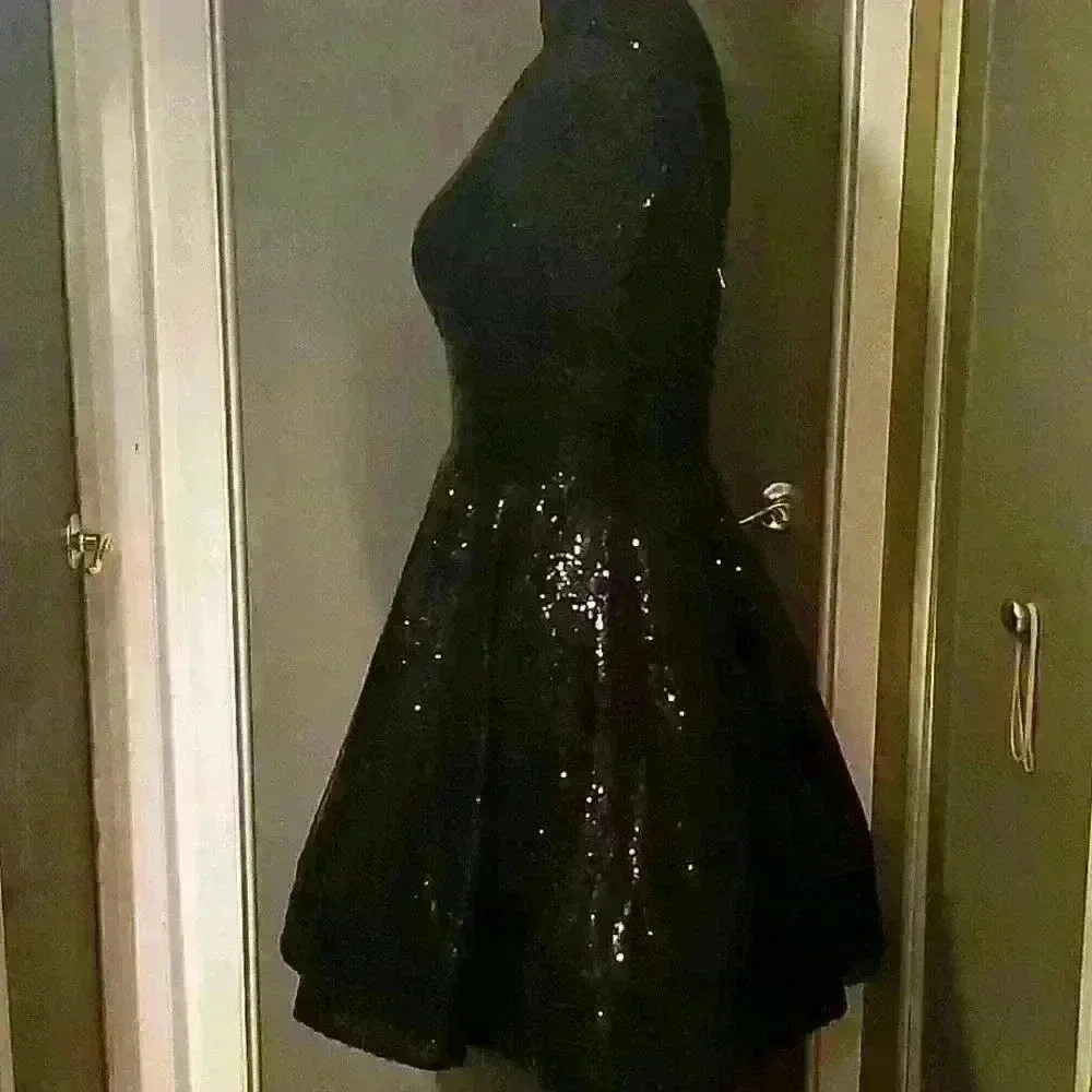 Black Sequins Party Dress sz 12 - Picture 6 of 6